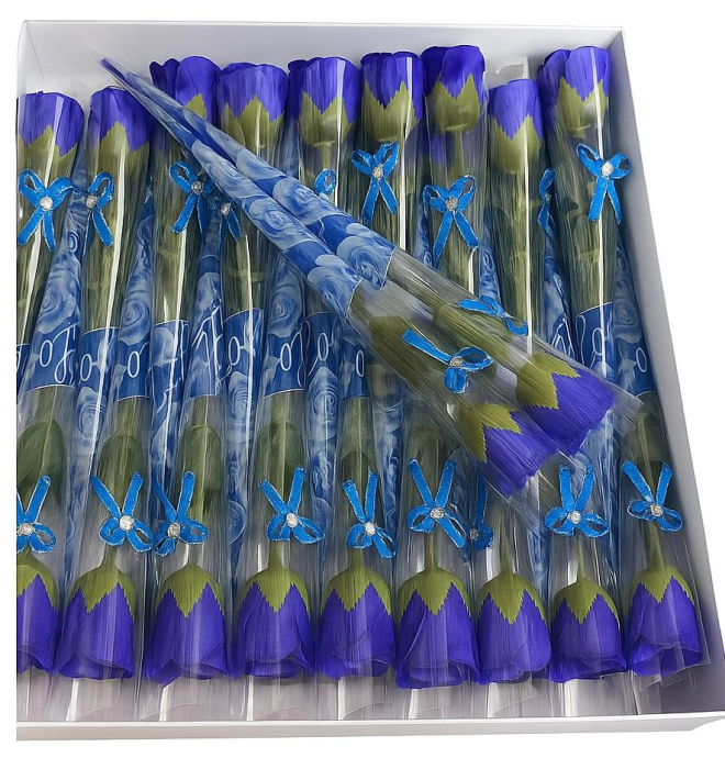 Trandafir din Săpun parfumat, cu Tulpină Lungă (36–38 cm), Culoare Vie, Decor Floral, Cadou Elegant engross [1]