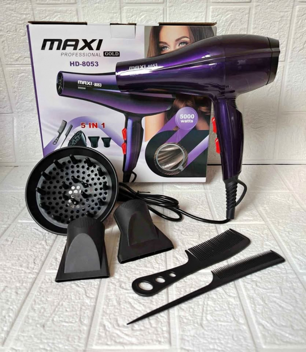 Uscător de Păr Profesional HD-8053, 5000W, 5 în 1, Aer Rece, Reglaj Temperatură + Accesorii engross [3]