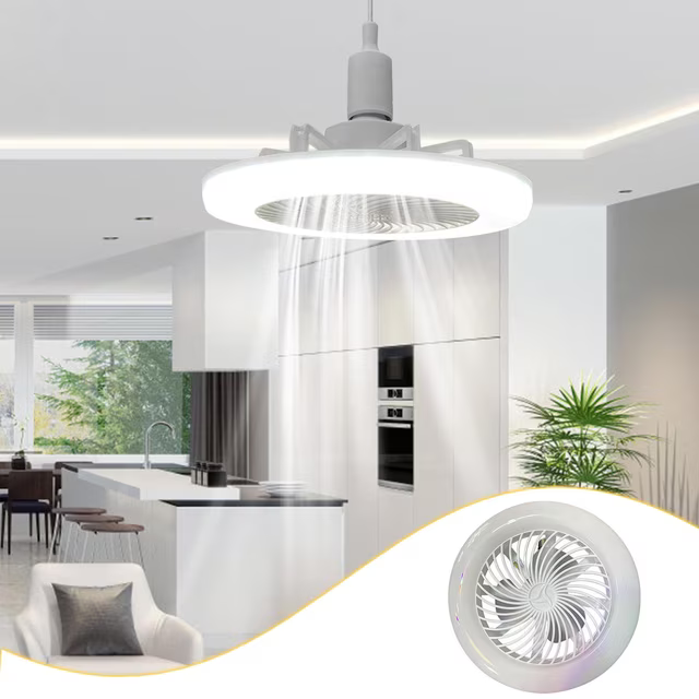 Ventilator de Tavan cu LED, 30W, Telecomandă, 3 Trepte de Viteză, 3 Moduri de Iluminare, Flux Luminos 3600 lm, Funcție Timer și Sleep, Funcționare Silențioasă, Alimentare 85-265V, Alb [7]