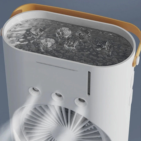 Aparat de aer condiționat portabil de birou, cu umidificare și telecomandă, ventilator 3 în 1, răcire eficientă, consum redus, design compact, alb [1]