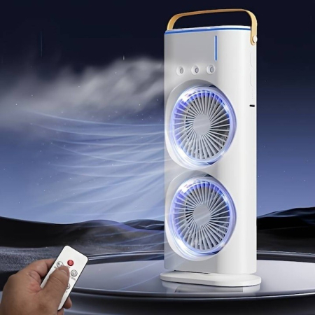 Casa si Bucatarie - Aparat de aer condiționat portabil de birou, cu umidificare și telecomandă, ventilator 3 în 1, răcire eficientă, consum redus, design compact, alb