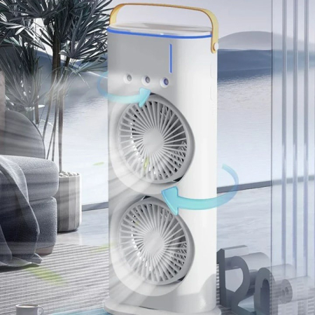 Aparat de aer condiționat portabil de birou, cu umidificare și telecomandă, ventilator 3 în 1, răcire eficientă, consum redus, design compact, alb [3]