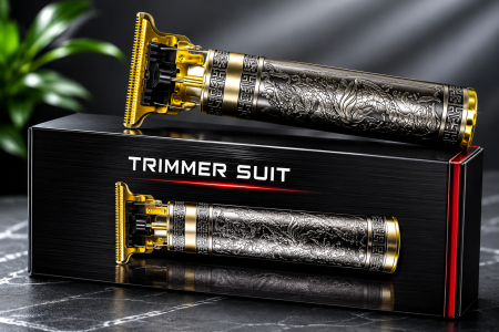 Aparate & Accesorii ingrijire personala - Aparat de Tuns Profesional fără Fir, Trimmer cu Lamă T, pentru Barbă, Contur și Tunsori, Bărbierit Rapid și Precis, Design Premium Vintage, Auriu