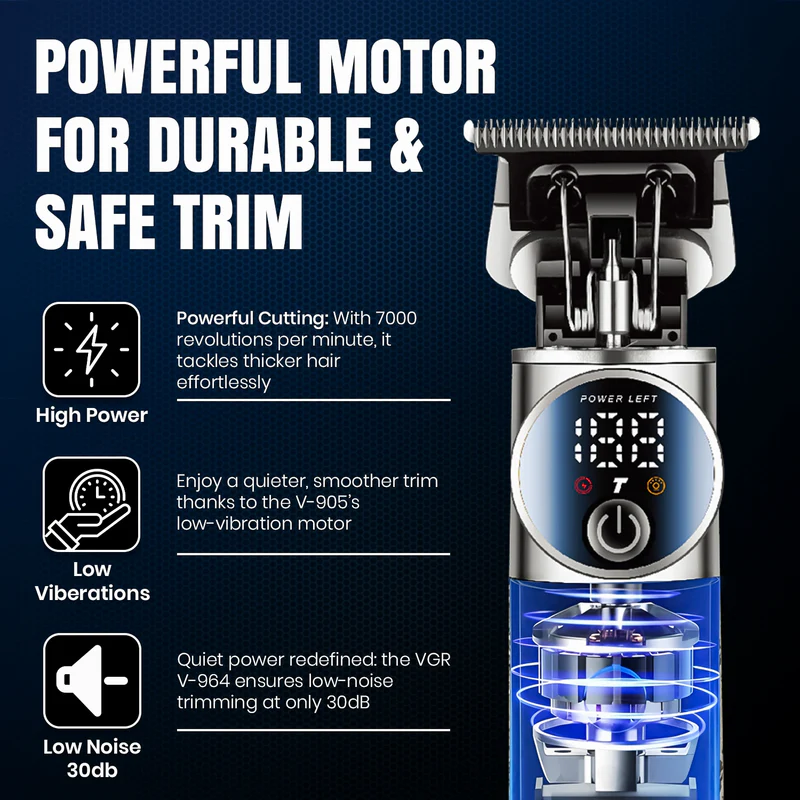 Aparat de Tuns Profesional V-942, Lame Titan Ceramic, Baterie 2000 mAh, Încărcare USB engross [3]