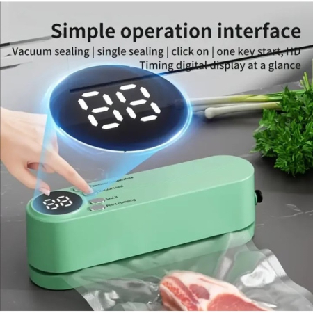 Aparat de Vidat Portabil, 36V, Alimentare USB, Display Digital LED, Funcții Sigilare Automată, Vidare și Conservare, Material ABS, Compact și Ușor de Depozitat [5]