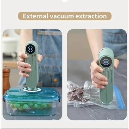 Aparat de Vidat Portabil, 36V, Alimentare USB, Display Digital LED, Funcții Sigilare Automată, Vidare și Conservare, Material ABS, Compact și Ușor de Depozitat [6]