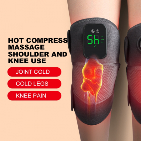 Set 2 aparate tip Genunchiera cu 3 functii de Incalzire si 3 functii de Masaj tip Vibratii, Acumulator Incorporat 4000 mAh, Ameliorareaza Durerea de Umar, Cot, Genunchi, Marime Universala, Negru engro [11]