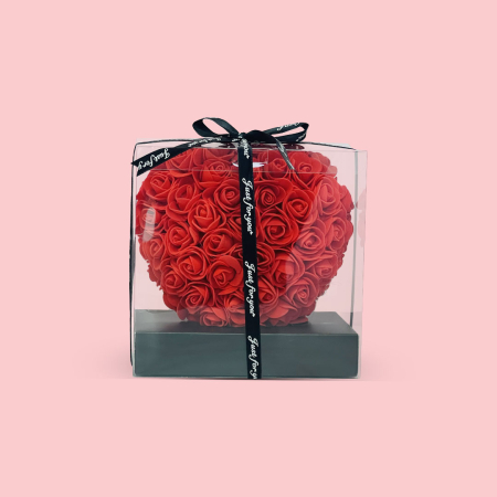 Aranjament Floral Inimă 15 cm cu Trandafiri din Spumă – Cadou Handmade în Cutie Premium engross [4]