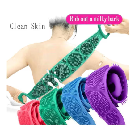 Aparate & Accesorii ingrijire personala - Banda exfoliere și spălare corp, Silicon moale și durabil, Curățare profundă, masaj și relaxare, 2 fețe striate, 60 x 10 cm