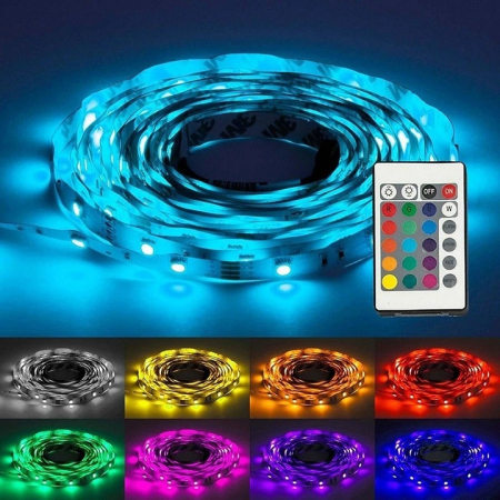 Bandă LED RGB Multicolor cu Telecomandă – 5m/10m, 12V, 60 LED-uri/m, Rezistentă la Apă engross [4]