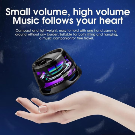 Boxă Bluetooth Rezistentă la Apă IPX7 – Iluminare RGB, Sunet 3D, TWS Dual Channel, Magnetică pentru Telefoane și Suprafețe Metalice, Negru [4]