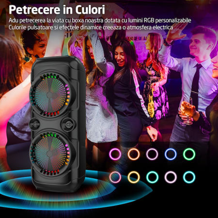 Boxă Profesională Portabilă ZQS8229, 300W – Bluetooth 5.0, Karaoke, LED, Radio FM, MP3 Player, Extra Bass [8]
