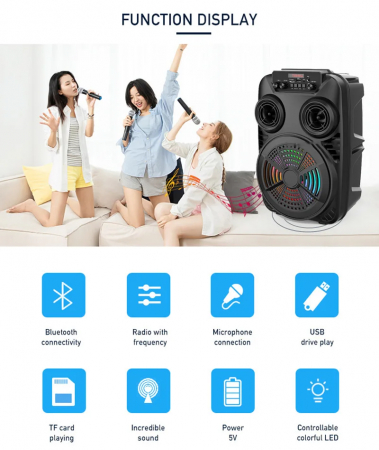 Boxă Portabilă Bluetooth ZQS8107S cu Subwoofer și Funcții Multiple Engross [4]