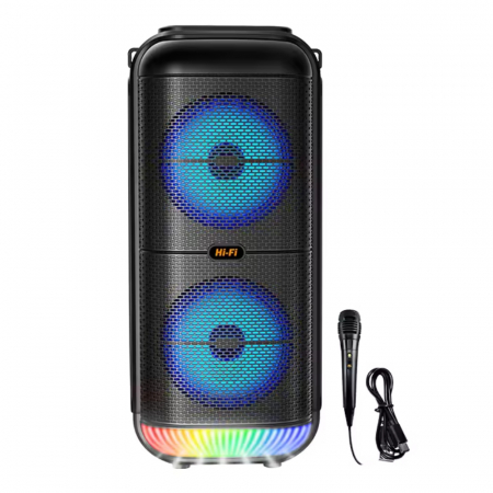 Boxa portabila cu microfon ZQS6227, 60W PMPO, BT/FM/USB/TWS, RGB Engross [1]