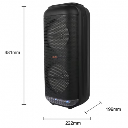Boxa portabila cu microfon ZQS6227, 60W PMPO, BT/FM/USB/TWS, RGB Engross [3]