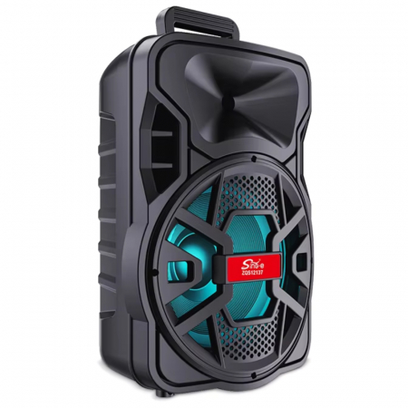 Boxa portabila karaoke zqs12137, 2 microfoane, 120w pmpo, led rgb Engross [3]