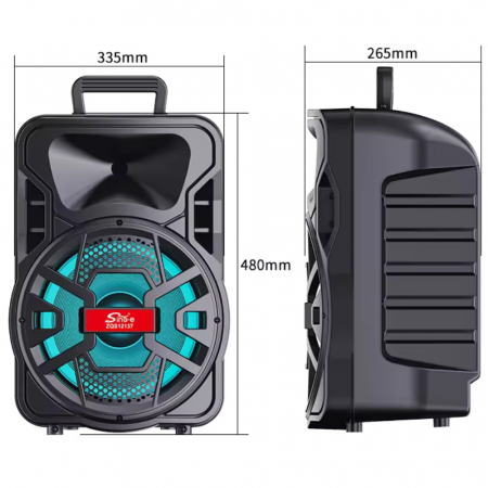 Boxa portabila karaoke zqs12137, 2 microfoane, 120w pmpo, led rgb Engross [6]
