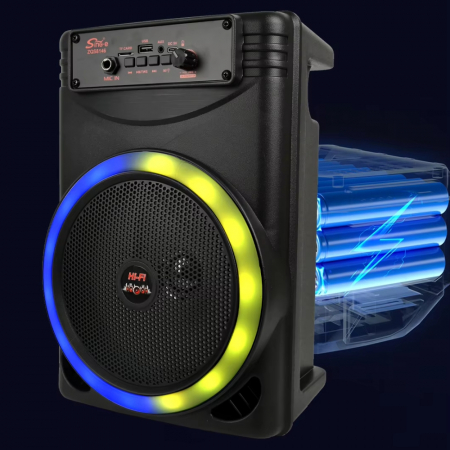 Boxa portabila ZQS8146, 48W P.M.P.O, USB, BT, AUX, FM, microfon Engross [6]