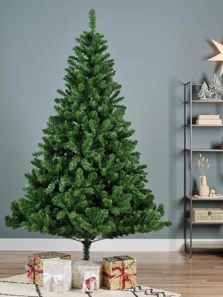 Magia Craciunului - Brad Artificial de Crăciun, Clasic, Interior & Exterior, 150/180 cm, 250/340 Ramuri, Verde – Suport Metalic Inclus engross