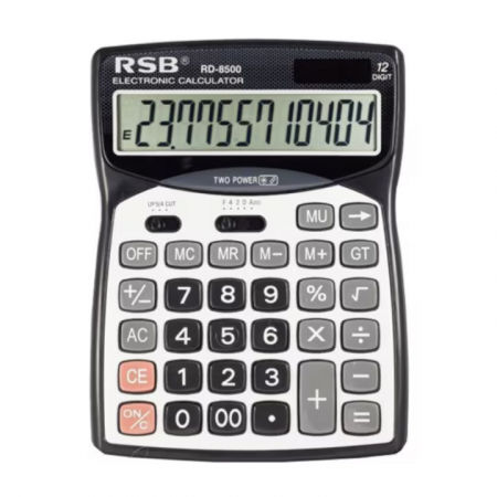 Calculator de Birou RD-8500 – 12 cifre, Taste Mari Silențioase, Alimentare Duală, Display Mare engross [0]