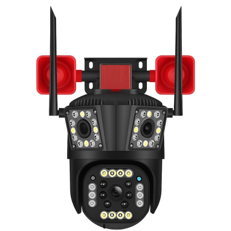 Camere de supraveghere - Cameră de Supraveghere 3 lentile, WIFI, 12MP Ultra HD, PTZ 355°, Zoom 5X, Night Vision Color, Audio 2-Way engross