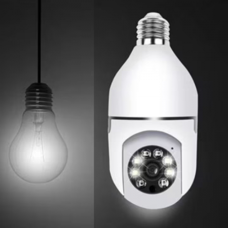 Camere de supraveghere - Cameră IP Wi-Fi cu Iluminare Smart E27, 1080p, 360°, Audio Bidirecțional engross
