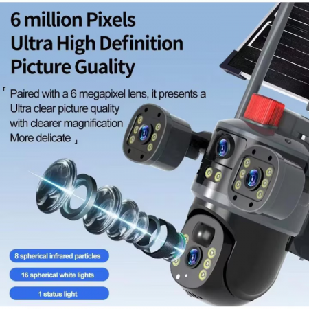 Cameră Solară 4k, Conexiune 4G, 12MP Ultra HD,4 lentile, Zoom 10X, Vedere Nocturnă Color, Panou 7.5W engross [2]