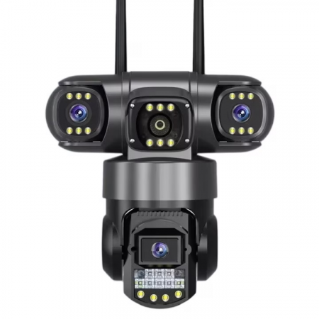 Camere de supraveghere - Cameră de Supraveghere WiFi 12MP Tripla, 2K, PTZ, Zoom 10X, Vedere Nocturnă Color, Audio Bidirecțional engross