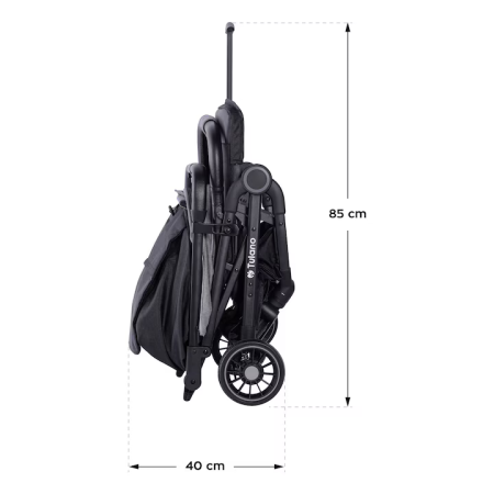 Cărucior copii Sport Pliabil Ultra-Ușor, 5.5 kg, Centură 5 Puncte, Spătar Reglabil, Copertină XXL, Negru/Gri engross [5]