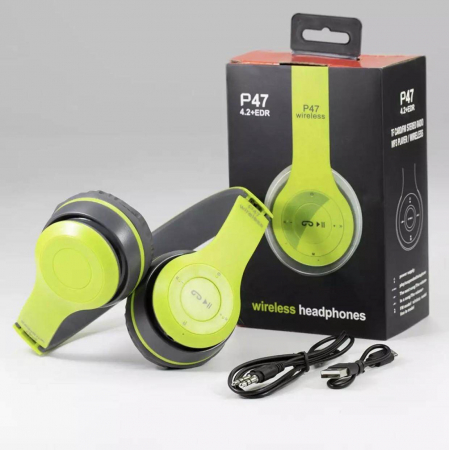 Accesorii Telefoane - Căști Wireless P47 Bluetooth 5.0 Over-Ear, Pliabile, Bass Puternic și Microfon – Vânzare engros