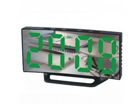 Ceasuri decorative - Ceas de Birou DS-3811L cu Oglindă, Afișaj LED, Alarmă & Snooze, Design Modern engross