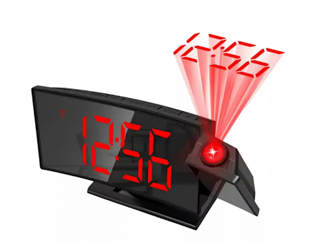 Ceasuri decorative - Ceas de masa DS-3621LP, afisaj si proiectie rosii, design usor curbat, Engross