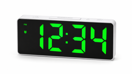 Ceas Digital LED, Afișaj Oră, Dată și Ziua Săptămânii, Ecran LED Mare Multicolor, Alarmă, Format 12/24H, Design Modern, pentru Birou, Dormitor, Living [1]
