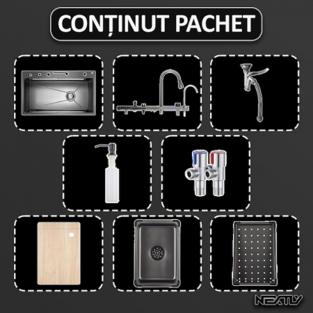 Chiuvetă Multifuncțională Smart, Afisaj digital, LED, 80 x 45 cm engross [8]