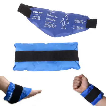 Produse Medicale - Compresă Softgel Multifuncțională, Terapie Cald/Rece, Fixare Elastică Neagră cu Velcro, Design Ergonomic Adaptabil, Material Durabil, Albastru