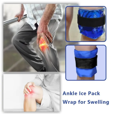 Compresă Softgel Multifuncțională, Terapie Cald/Rece, Fixare Elastică Neagră cu Velcro, Design Ergonomic Adaptabil, Material Durabil, Albastru [2]