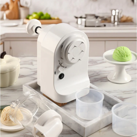 Concasor Electric de Gheață – 20W, Lamă Inox Detasabilă, USB, Alb, 130x115x180 mm, Ideal pentru Gheață Răsă de Vară [2]