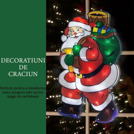 Decoratiune de Crăciun LED – Ornament Geam, Brad, Om de Zăpadă, Moș Crăciun, Multicolor, Alimentare la Rețea [2]