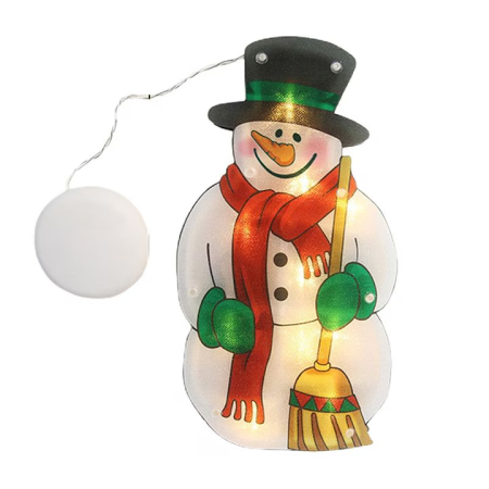 Decoratiune de Crăciun LED – Ornament Geam, Brad, Om de Zăpadă, Moș Crăciun, Multicolor, Alimentare la Rețea [1]