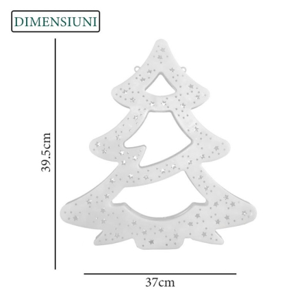 Decoratiune LED RGB de Crăciun, Brad Alb, Dublu Fata-Verso, Aplicabil pe Geam sau Mobilier engross [1]
