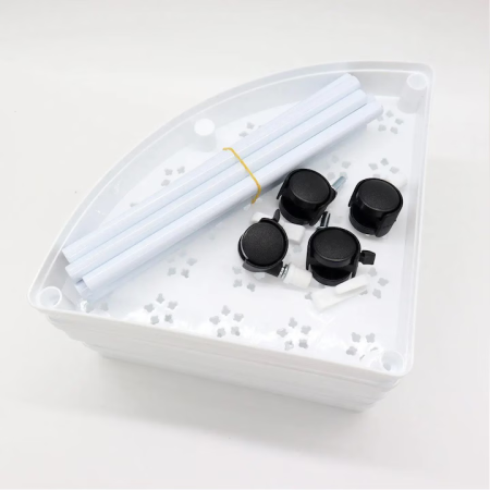 Etajeră colț multifuncțională, 4 rafturi din plastic alb, picioare reglabile, design sigur și compact, 34×25×84 cm [3]