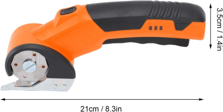 Foarfecă Electrică Reîncărcabilă Fără Fir, Tăietor Rotativ, Ideală pentru Țesături, Piele și Carton, Tăiere Rapidă, Portocaliu [1]