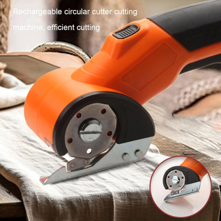 Foarfecă Electrică Reîncărcabilă Fără Fir, Tăietor Rotativ, Ideală pentru Țesături, Piele și Carton, Tăiere Rapidă, Portocaliu [8]
