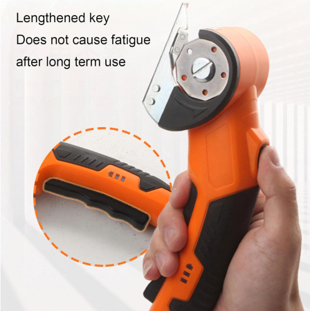 Foarfecă Electrică Reîncărcabilă Fără Fir, Tăietor Rotativ, Ideală pentru Țesături, Piele și Carton, Tăiere Rapidă, Portocaliu [7]