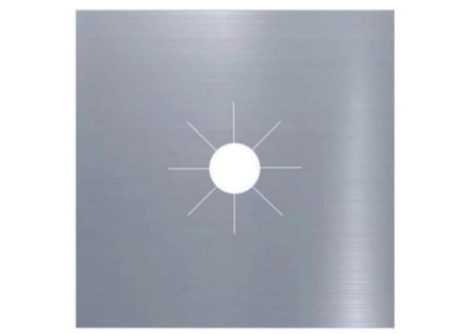 Set 4 Folii Teflon Reutilizabilă pentru Aragaz sau Plită, 27x27 cm, Rezistentă Termic -60°C până la 260°C, Argintiu, Grosime 0.3 mm [1]