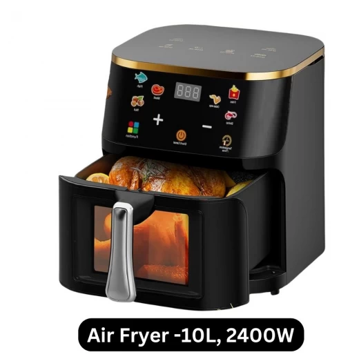 Friteuză cu Aer Cald Airfryer 10L, 2400W, 10 Programe, Display LED engross [3]