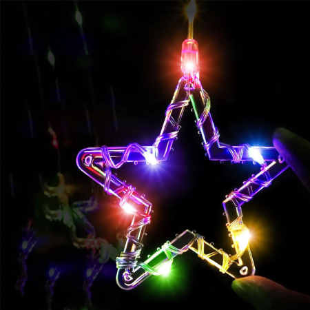 Instalație Perdea de Crăciun LED RGB 3m – Interconectabilă, 8 Moduri, Stele și Reni, Multicolor, cu Telecomandă engross [1]