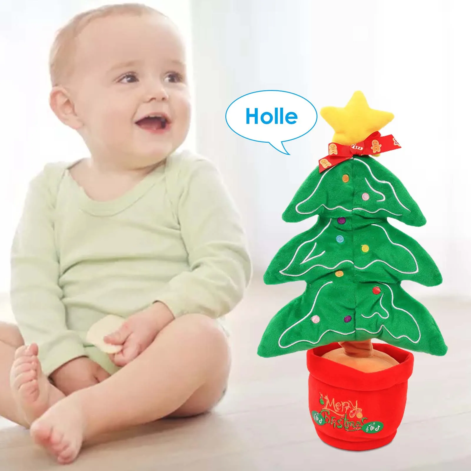 Jucărie de Crăciun Interactivă Dansatoare cu Lumină și Muzică – Păpușă de Pluș Festivă (Pom, Elan, Turtă Dulce, Mos Craciun, Pinguin) engross [3]