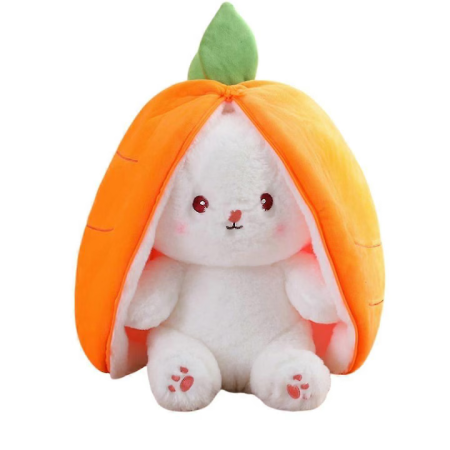 Produse si jucarii pentru copii - Jucărie de pluș Iepuraș Morcovel 25 cm, pentru copii 4–6 ani