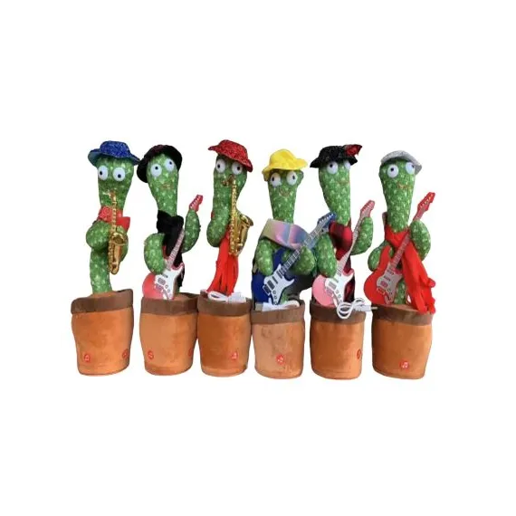Magia Craciunului - Jucărie Interactivă Cactus Dansator și Vorbitor – Cântă, Repetă Sunete și Aduce Voie Bună engross